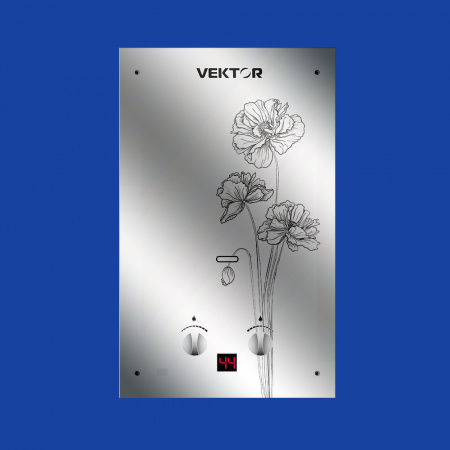 VEKTOR 10 G (Черный цветок) колонка газовая (водонагреватель проточный)
